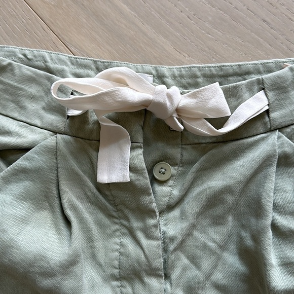 Aritzia light green linen pants size 0 cropped - Picture 2 of 5